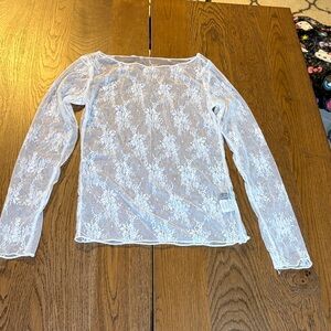 New🤍🤍Elegant White Lace Long Sleeve Top